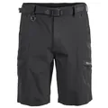 Men's black quick-dry cargo shorts with multi-pockets and belt for hiking training. - S / Bottoms / Black