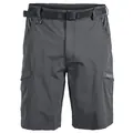 Men's high-quality multi-pocket quick-dry cargo shorts in dark grey with adjustable belt - S / Bottoms / Gray