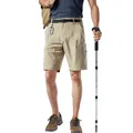 Men's outdoor hiking quick-dry cargo shorts with belt for camping trekking US size - S / Bottom (3202) / Khaki