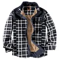 Giacca a camicia di flanella a quadri da uomo con calda fodera in pile invernale - S / Tops / Grigio