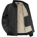 Schwarze Detroit-Jacke für Herren aus gewachstem Canvas mit warmem Fleecefutter. - S / Oberteile / Schwarz
