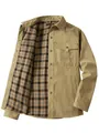 Herren Vintage Westliche Jacke Khaki mit Karo-Flanellfutter in Beige - S / Oberteile / Khaki