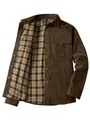 Veste chemise marron pour homme style western avec doublure en flanelle à carreaux - S / Hauts / Marron