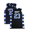 Vintage #23 Scott basketball jersey in black with blue and white stripe accents - S / Tops / Black No. 23