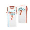 Maillot de basket-ball brodé Flint Tropics Coffee Black 7 blanc pour homme avec bordure orange. - S / Hauts / Argent Taille 7