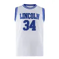 Klassisches weißes Basketball-Trikot aus Mesh mit blauer Lincoln 34 Bestickung und Details - S / Oberteile / Weiß