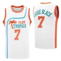 Front and back view of Flint Tropics basketball jersey with embroidered number 7 - S / Tops / Silver Size 7
