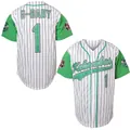 Maillot de baseball vintage film Hardball G-Baby #1 Kekambas équipe réplique rayée - S / Hauts / Blanc No. 1