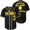 Black embroidered baseball jersey from the movie The Bad News Bears Chico's Bail Bonds - S / Tops / Black No. 3