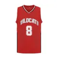 Vintage red mesh Wildcats basketball jersey featuring embroidered white number 8 on front. - S / Tops / Red No.8