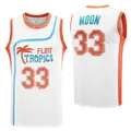 Retro Flint Tropics #33 Moon embroidered mesh basketball jersey for sports and parties - S / Tops / White No. 33