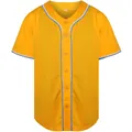 Maglia da baseball classica giallo brillante da uomo con profili a strisce blu e bianche - S / Tops / Giallo con nastro bianco