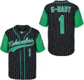 Maillot de baseball rétro Kekambas G-Baby No. 1 brodé avec rayures noires et vertes. - S / Hauts / Noir No. 1