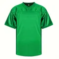 Men's breathable green mesh sports jersey, athletic v-neck football training shirt - S / Tops / Green
