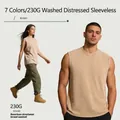 Schweres 230G gewaschenes Baumwoll-Streetwear-Tanktop ohne Ärmel in der Farbe Khaki - S / Oberteile / Khaki