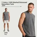 Hochwertiges 230G gewaschenes Baumwoll-Tanktop für Herren in Grau mit Rundhalsausschnitt - S / Oberteile / Grau