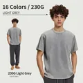 Heavyweight 230g washed light grey t-shirt featuring vintage American streetwear style - S / Tops / Light Gray
