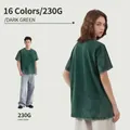 Vintage dark green heavyweight 230g washed oversized streetwear t-shirt for men - 3XL / Tops / Dark Green