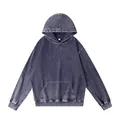 Sweat à capuche vintage en coton lavé bleu marine coupe oversize - 4XL / Hauts / Violet foncé