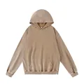 Sweat à capuche oversize vintage en coton marron délavé 320g avec poche frontale - 4XL / Hauts / Kaki