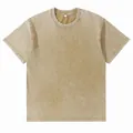 Premium vintage acid wash heavyweight cotton T-shirt in mustard yellow variant - S / Tops / Khaki