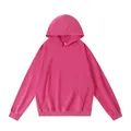 Sweat à capuche oversize rose délavé vintage en coton épais 320g avec poche kangourou - 4XL / Hauts / Rose rouge