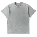 Men's 230g heavy cotton acid-washed t-shirt in gray, featuring a relaxed drop shoulder fit. - S / Tops / Light Gray
