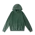 Sweat à capuche vintage en coton délavé vert émeraude avec une finition effet neige - 4XL / Hauts / Vert Foncé