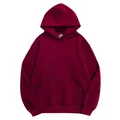 Sweat à capuche bordeaux en polaire lourde 500g avec poche de style rétro oversize - S / Hauts / Bordeaux