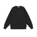 Sudadera negra minimalista unisex de cuello redondo para uso diario casual en otoño - S / Tops / Negro