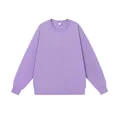 Sudadera minimalista de vellón color violeta lavanda con cuello redondo para unisex - S / Tops / Púrpura
