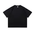 Premium heavyweight 300g boxy fit black cotton t-shirt featuring drop shoulder design - S / Tops / Black