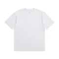 Front view of white loose-fit cotton t-shirt with crew neck and drop shoulder - S / Tops / White