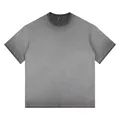 Vintage washed grey gradient crew neck oversized cotton t-shirt for men casual wear - S / Tops / Gradient Grey