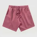 Short de sport décontracté en coton mauve avec taille élastique et cordon de serrage - S / Bottoms / Rouge Ancorra