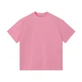 Pink heavyweight cotton T-shirt 250G retro washed oversized short sleeve tee for men - S / Tops / Distressed Light Pink