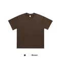 Heavyweight oversized drop shoulder cotton t-shirt in solid brown color SKU variant - XS / Tops / Brown