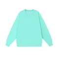 Sudadera de forro polar unisex verde menta, top casual cómodo para uso diario - S / Tops / Verde Esmeralda (Cuello Redondo)