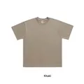Heavyweight pure cotton oversize drop shoulder t-shirt in khaki color for street style. - XS / Tops / Khaki