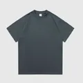 Premium heavyweight 350g dark grey cotton loose-fit t-shirt with a stylish small crew neck - XS / Tops / Dark Gray