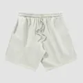 Short d'été en coton beige délavé avec taille ajustable par cordon de serrage - S / Bottoms / Blanc Sale Tie-Dye