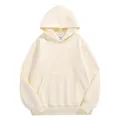 Sweat à capuche en polaire crème épais 500g avec poche kangourou de style vintage - S / Hauts / Abricot