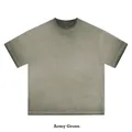 American vintage washed men's short sleeve t-shirt in army green with gradient effect - S / Tops / Army Green