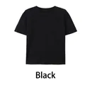 Classic black men's 180g pure cotton loose short sleeve T-shirt with a round neck - S / Tops / Black