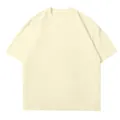 Premium 230G heavy cotton cream short sleeve T-shirt with drop shoulders and loose fit - S / Tops / Beige Apricot