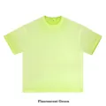 Vintage style dirty wash men's pure cotton short sleeve T-shirt in fluorescent green color - S / Tops / Fluorescent Green