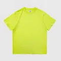 Hochwertiges neongelbes schweres Baumwoll-T-Shirt mit regulärer Passform und Rundhals - S / Oberteile / Zitronengelb