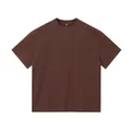Men's heavyweight retro washed cotton t-shirt in vintage brown color, American loose fit style - S / Tops / Distressed Coffee