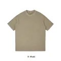 Oversized T-shirt van 280g zwaar katoen met vintage wassing in de kleur kaki - M / Tops / Khaki