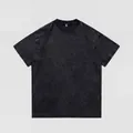 Premium vintage acid wash zwart oversized t-shirt van 240g zware kwaliteit katoen - S / Tops / Gewassen Zwart